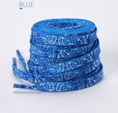 Veters blauw - 90cm - Design veters - Veters plat - Veter - Sportveters