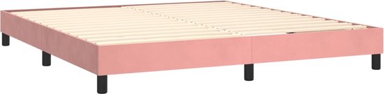 vidaXL Sommier tapissier avec matelas Velours rose 160 x 200 cm