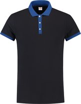 Tricorp polo bi-color fitted navy-koningsblauw PBF210 maat XXL