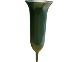 Grafvaas - groen - 26 cm - kunststof - Grafvazen grafkaarsen - bloemhouder voor grafmonument - bloemvaas voor grafsteen of gedenkplaats 26 cm