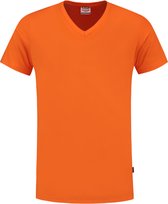 Tricorp T-shirt V Hals Slim Fit 101005 Oranje  - Maat XS