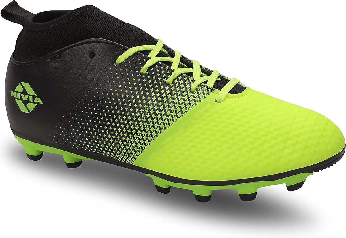 Nivia Ashtang Football Stud for Mens & Boys (Green, Size-EURO 43) Material-TPU Sole with PU Synthetic Leather | Ideal for Hard and Grassy Surfaces | Comfortable | Lightweight