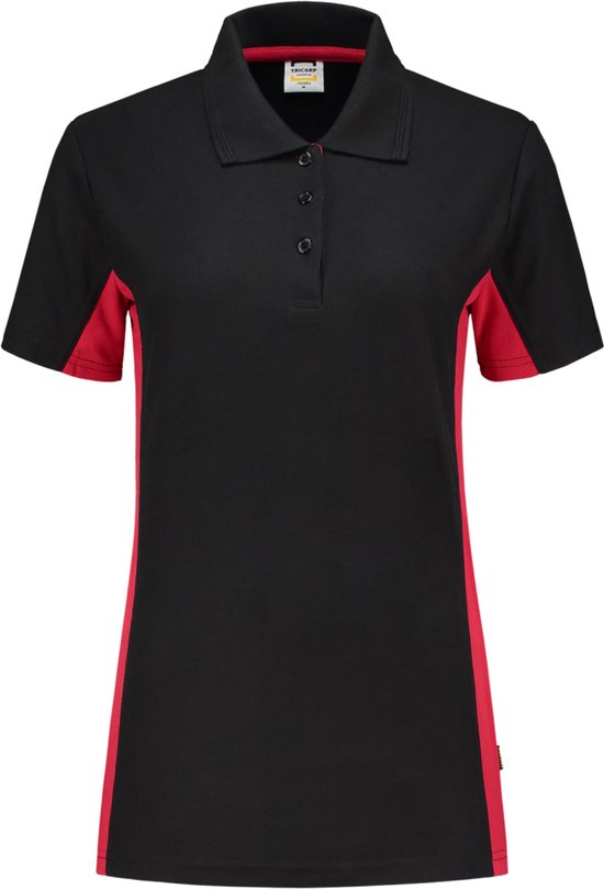Tricorp Poloshirt Bicolor Dames 202003 Zwart-Rood - Maat 5XL