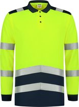 Tricorp Poloshirt High Visibility Bicolor Lange Mouw 203008 - Geel - Maat L