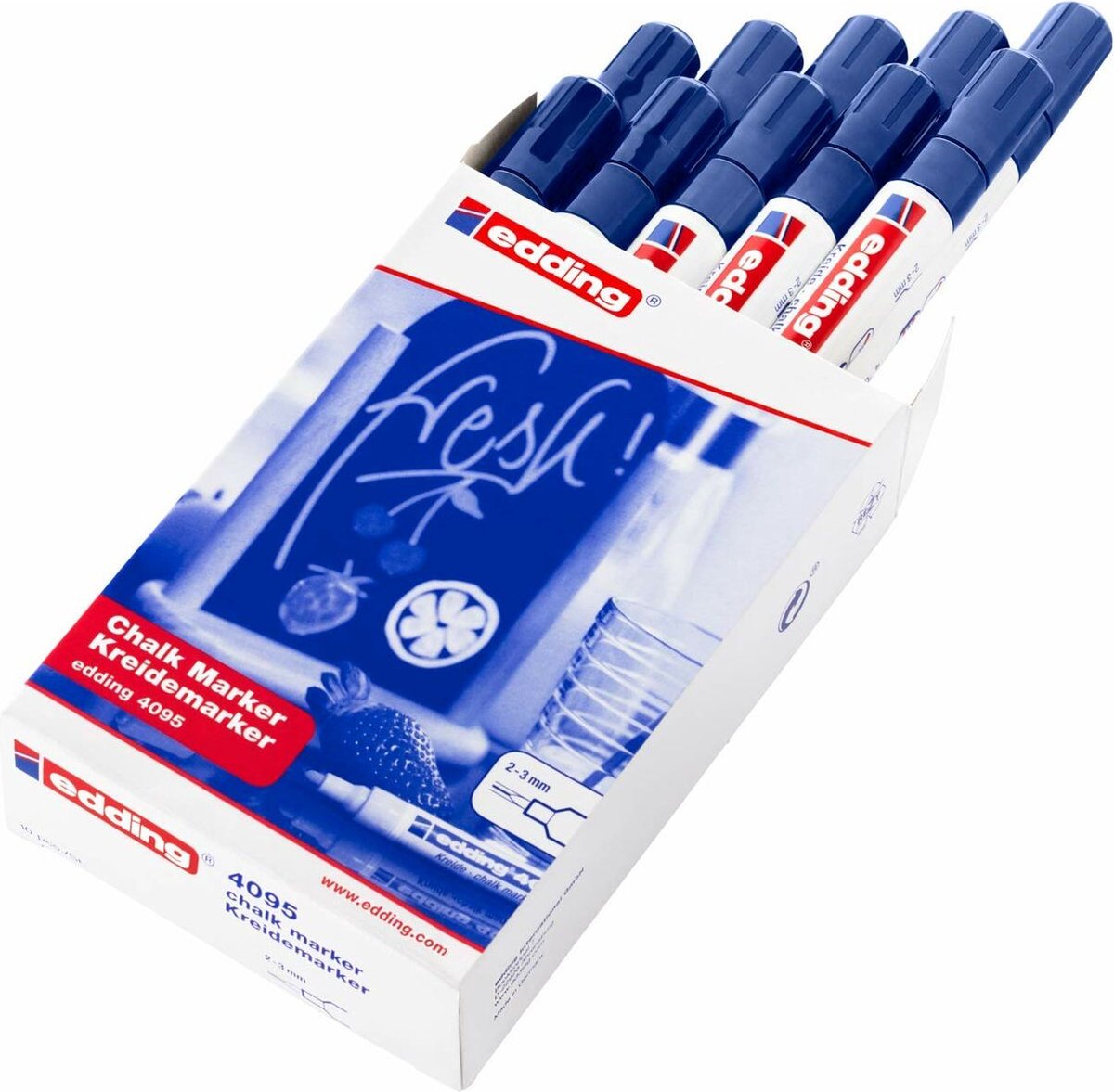 Vloeibare krijtstiften Edding 4095 Blauw 10 Stuks