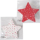 Boltze Home Kerstservetten Stara in stervorm rood wit 12 stuks 15x15cm