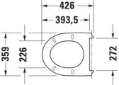 Duravit DuraStyle Basic WC-zitting 36.9x43.3x4.2cm compact met softclose met quickrelease Kunststof wit
