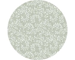Raved Rond Tafelzeil - Blaadjes 160 cm ø - Groen - PVC - Afwasbaar