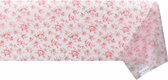 Raved Tafelzeil - Transparant - Bloemen  140 cm x  270 cm - Roze - PVC - Afwasbaar