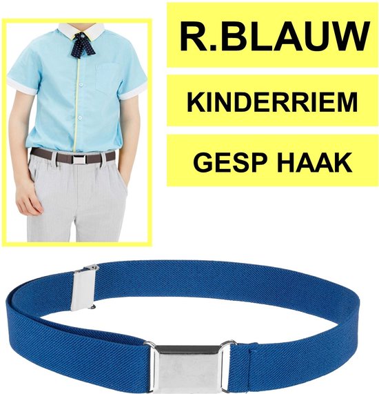 Fako Fashion® - Kinderriem Elastisch Gesp - Elastische Riem Voor Kinderen - Rekbare Riem - Broekriem - Stretch Riem - Royal Blauw