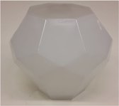 Elegante melkwitte glazen vaas met vlakverdeling - Hakbijl Collectie