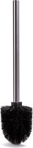 MSV WC/Toiletborstel los model - zwarte kunststof borstel - RVS steel - D8 x 32 cm