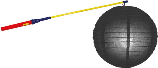 Lampionstokje 50 cm - met lampion - zwart - D25 cm - Sint Maarten — afbeelding 2
