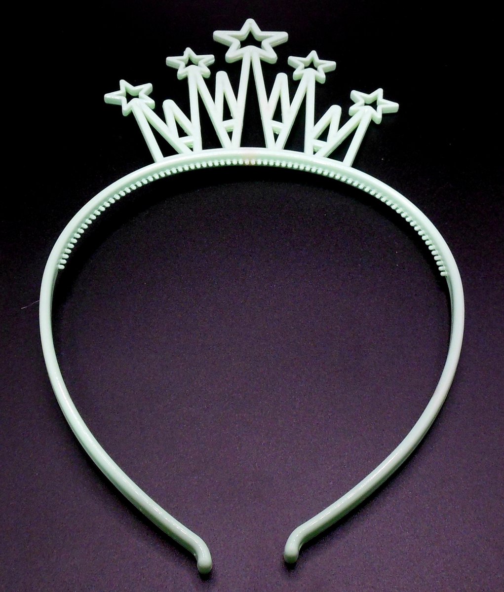 Diadeem met kroontje + sterren mintgroen - kinderfeestje - verjaardag