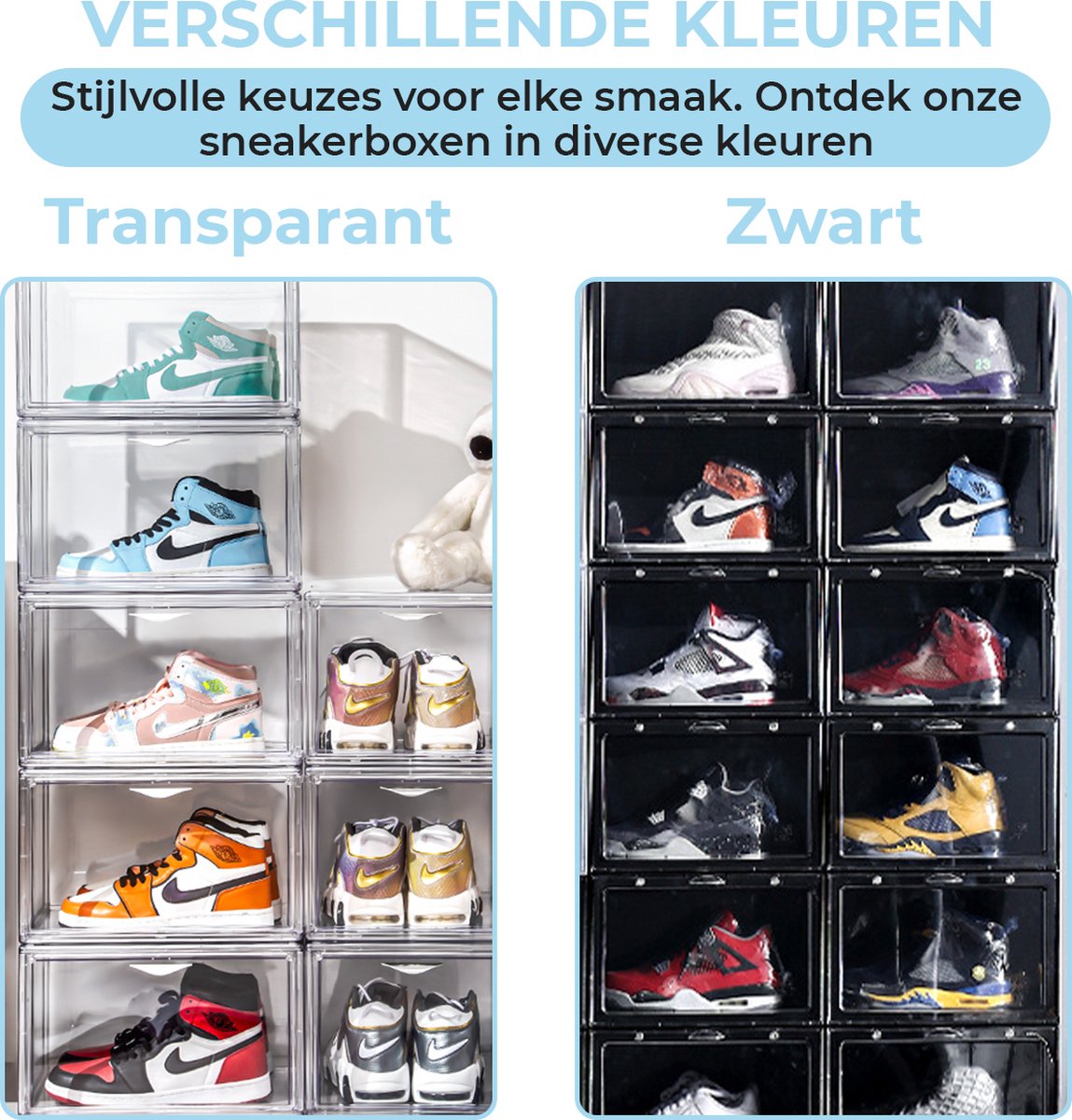 Acheter Boîtes de rangement pour chaussures Lot de 3 boîtes à chaussures  transparentes empilables avec porte magnétique, organiseur de chaussures à  ouverture frontale, rangement pour baskets pour les têtes de baskets