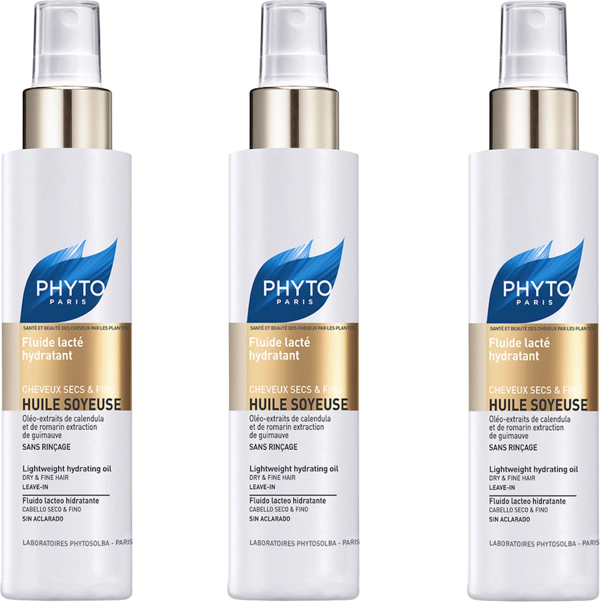 Phyto Paris Huile Soyeuse Lightweight hydrating oil Dry & Fine Hair 30ml x 3