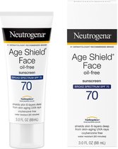 Neutrogena Age Shield Lotion solaire sans huile pour le Face avec FPS 70 à large spectre, écran solaire hydratant non comédogène pour aider à prévenir les signes du vieillissement,