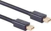 Powteq - Câble Mini Displayport - 1 mètre - Mini Displayport 1.2 - Zwart - Gold Or