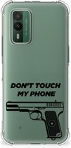 Cover Case Nokia XR21 Telefoonhoesje met doorzichtige rand Pistol Don't Touch My Phone