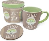 Bol.com Star Wars The Mandalorian Baby Yoda Cutest Metalen Blik Geschenkset aanbieding