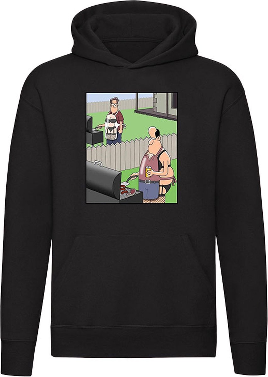 Barbecue short Hoodie - lingerie - bier - sexy - man - vrouw - bbq - feest - zomer - humor - grappig - unisex - trui - sweater - capuchon