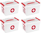 Sunware - Q-line EHBO doos met inzet 22L rood - Set van 4