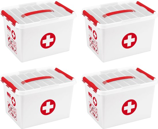 Sunware - Q-line EHBO doos met inzet 22L rood - Set van 4