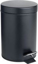 Pedaalemmer 3 liter - Zwart - Metaal 3L - Prullenbak