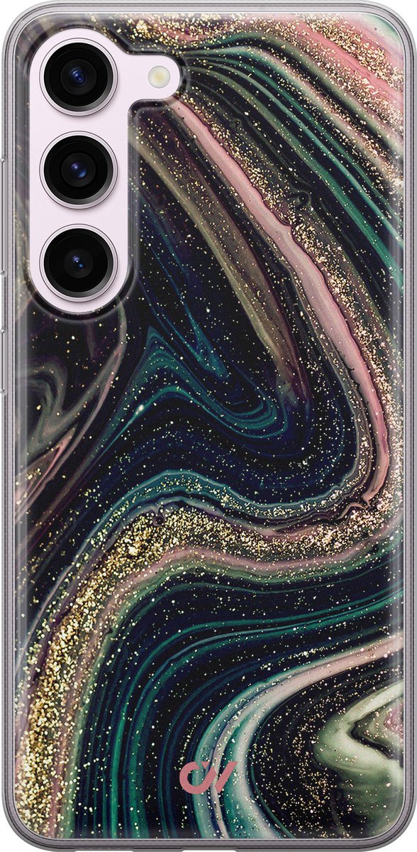 Hoesje geschikt voor Samsung Galaxy S23 hoesje - Marble Twilight - - Multi - - Casevibes
