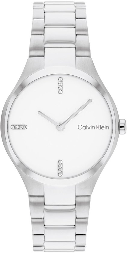 Calvin Klein CK25200332 Admire Dames Horloge - Mineraalglas - Staal - Zilver - 30 mm breed - Quartz - Vouw/Vlindersluiting - 3 ATM (spatwater)