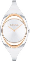 Calvin Klein CK25200424 Elated Dames Horloge - Mineraalglas - Staal - Zilver - 30 mm breed - Quartz - Druksluiting - 3 ATM (spatwater)