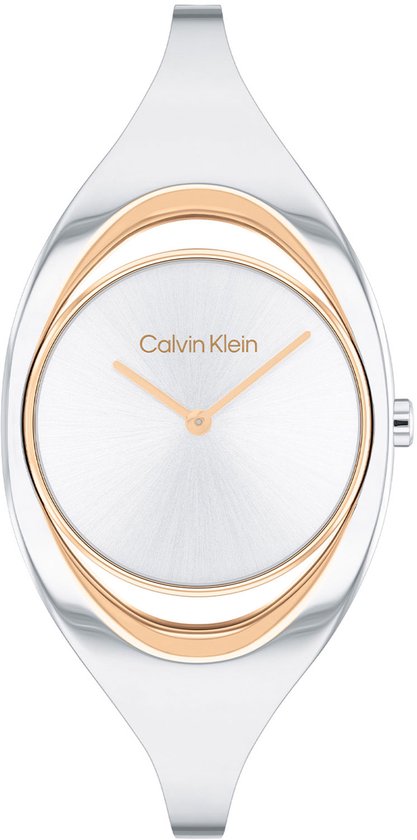 Calvin Klein CK25200424 Elated Dames Horloge - Mineraalglas - Staal - Zilverkleurig - 30 mm breed - Quartz - Druksluiting - 3 ATM (spatwater)