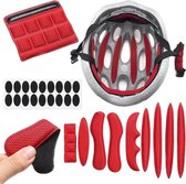 RAMBUX® - Foam Pads Setje - Rood - Fietshelm Inleg Bescherming - Klittenband & Lijm - Inner Padding Voering voor Helm - 27-delige Set