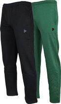 2- Pack Donnay Straight Leg Joggers - Pantalons de sport - Homme - Taille M - Vert forêt/ Zwart (428)