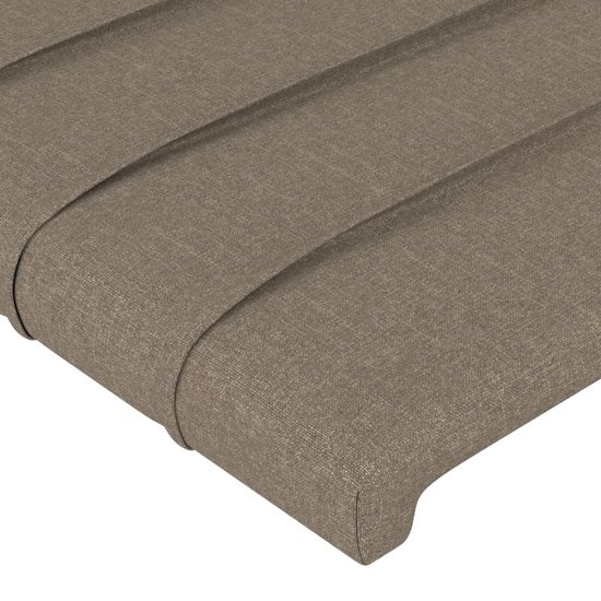 vidaXL Tête de lit - Tête de lit Éclairage LED - 147x16x118/128 cm - Taupe - Partie lit