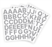 Letter stickers / Plakletters - Stickervellen Set - Metallic Zilver - 4cm hoog - Geschikt voor binnen en buiten - Standaard lettertype - Mat