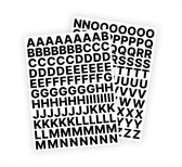 Letter stickers / Plakletters - Stickervellen Set - Zwart - 2cm hoog - Geschikt voor binnen en buiten - Standaard lettertype - Mat