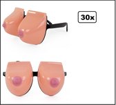 30x 3D Borsten bril - carnaval festival feest party bril borsten tieten thema optocht fun uitdeel