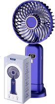 Goodston - Mini ventilator - Blauw - Handventilator - Opvouwbaar - Digitale display - Usb oplaadbaar - 2500MAH - handventilator oplaadbaar - cadeau - draagbare ventilator