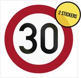 Pictogram/ sticker | 15 x 15 cm | Maximaal 30km/ u | Zone 30 | Traag rijden | Schoolomgeving | Vuilnisbak sticker | Kliko | Vuilnisbakstickers | Snelheidsbeperking | Permanente lijm | 2 stuks