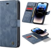 Casemania Hoesje Geschikt voor Apple iPhone 15 Pro Shadow Gray - 2 in 1 Magnetic Book Case