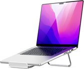 Stalen Laptop Standaard Opvouwbare Geventileerde Laptop Stand Verstelbare Laptop Houder Compatibel met 11-16 inch PC, Zilver