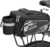 Fahrradtasche 12L für Gepäckträger Wasserfest Reflektierend Tragegurt Abnehmbar Isoliert Kühltasche 5 Fächer Schwarz Grau Gepäck Tasche