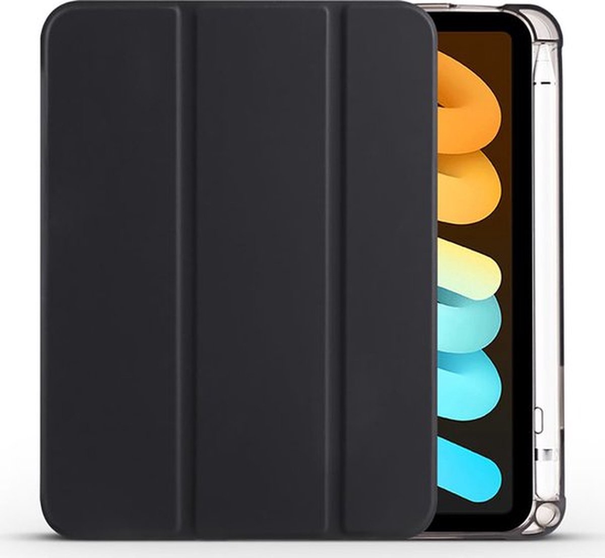 Shop4 - Geschikt voor iPad mini (2021) Hoes - Smart Book Case met Pencilhouder Zwart