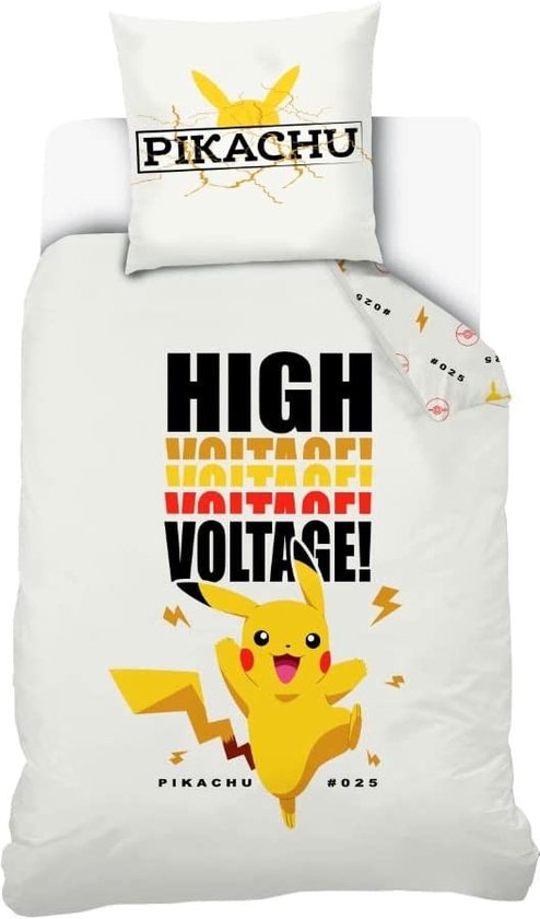 Pokémon Dekbedovertrek – Pikachu Kinderdekbedovertrek “High Voltage” – Eenpersoons 140 x 200 cm – 100% katoen