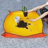 Su.B Tuinmat voor Bloempotten Potgrond Verpotten, Plantenbakken Verversen, Waterdicht, Maat 66 x 66 cm, Opvouwbare Plantenmat - Oranje