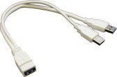 Allteq - USB 2.0 verlengkabel - type: Y-kabel