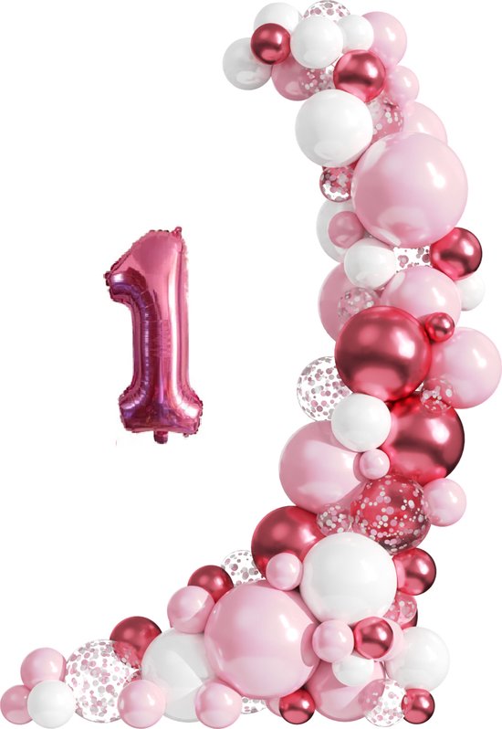 Luna Balunas Set Arche de Ballons Rose 1 An - Premier Anniversaire | bol.com