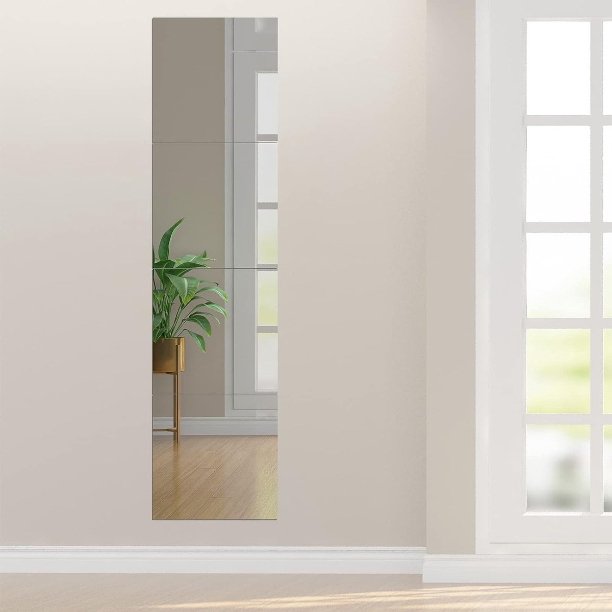 PetGlimmer Selbstklebende Acryl Spiegel - 8 Stück Flexibel & Bruchsicher Für Wanddekoration