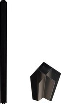 Hoekpaal voor werkplaatsraam van gepoedercoat aluminium 130 cm zwart - BAYVIEW L 4.3 cm x H 130 cm x D 4.3 cm